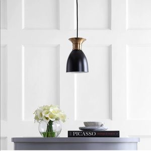 Jonathan Y hanging light metal pendant light black brass gold dimmable kitchen